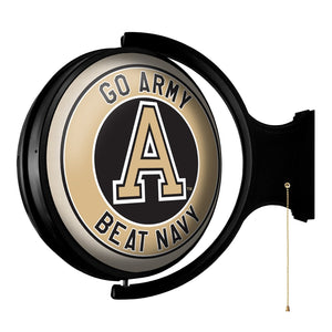 Army Black Knights: Original Round Rotating Lighted Wall Sign - The Fan-Brand