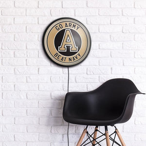 Army Black Knights: Round Slimline Lighted Wall Sign - The Fan-Brand