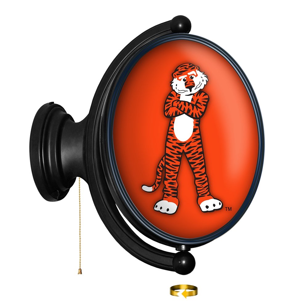 Auburn Tigers: Aubie - Original Oval Rotating Lighted Wall Sign - The Fan-Brand