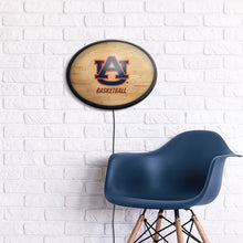 Load image into Gallery viewer, Auburn Tigers: Hardwood - Oval Slimline Lighted Wall Sign - The Fan-Brand