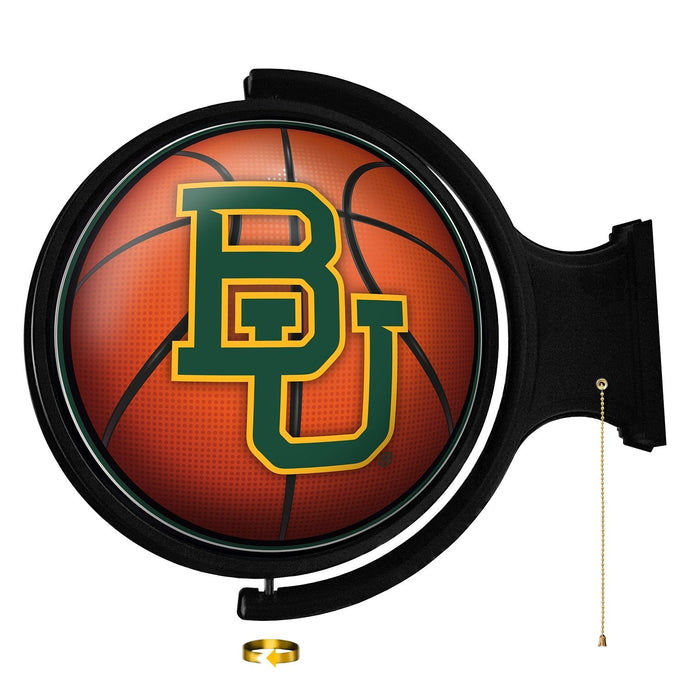 Baylor Bears: Basketball - Original Round Rotating Lighted Wall Sign - The Fan-Brand