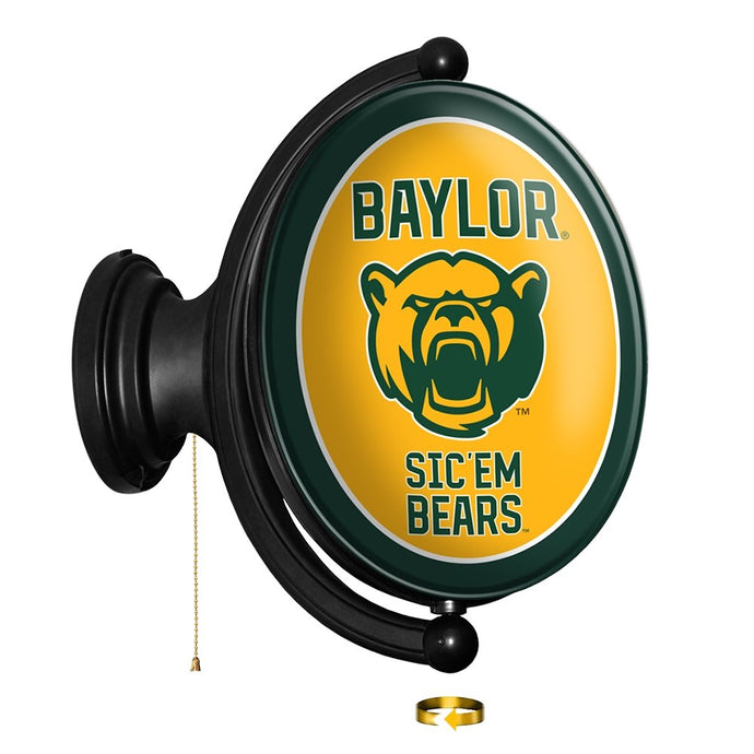 Baylor Bears: Bear Logo - Original Oval Rotating Lighted Wall Sign - The Fan-Brand