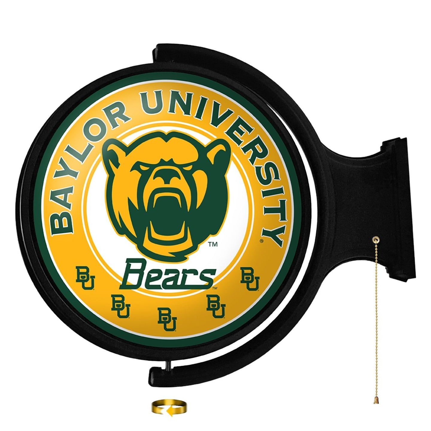 Baylor Bears: Bear Logo - Original Round Rotating Lighted Wall Sign - The Fan-Brand