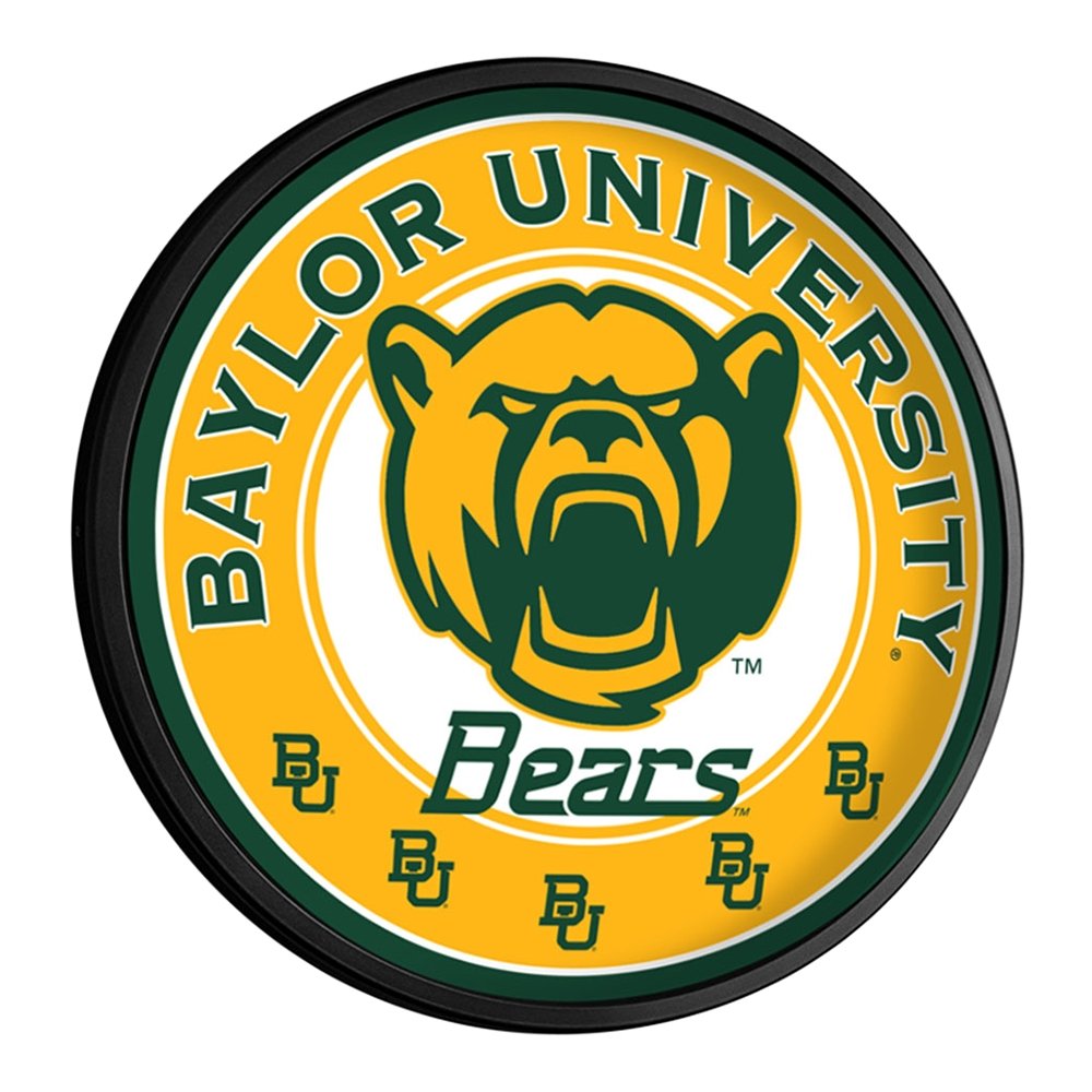 Baylor Bears: Bear Logo - Round Slimline Lighted Wall Sign - The Fan-Brand