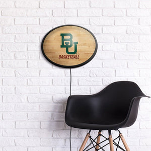 Baylor Bears: Hardwood - Oval Slimline Lighted Wall Sign - The Fan-Brand