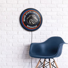 Load image into Gallery viewer, Boise State Broncos: Black - Round Slimline Lighted Wall Sign - The Fan-Brand