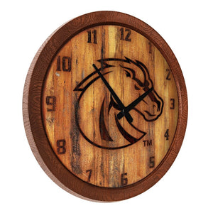 Boise State Broncos: Branded "Faux" Barrel Top Wall Clock - The Fan-Brand