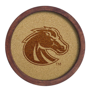 Boise State Broncos: "Faux" Barrel Framed Cork Board - The Fan-Brand