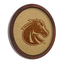 Load image into Gallery viewer, Boise State Broncos: &quot;Faux&quot; Barrel Framed Cork Board Monochrome Logo