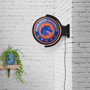 Boise State Broncos: Orange - Original Round Rotating Lighted Wall Sign - The Fan-Brand