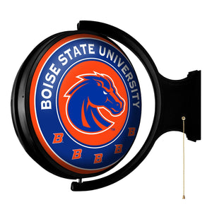 Boise State Broncos: Orange - Original Round Rotating Lighted Wall Sign - The Fan-Brand