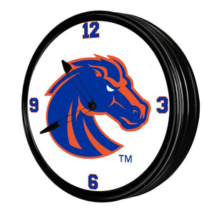 Boise State Broncos: Retro Lighted Wall Clock - The Fan-Brand