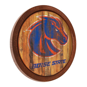 Boise State Broncos: Weathered "Faux" Barrel Top Sign - The Fan-Brand