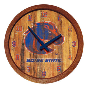 Boise State Broncos: Weathered "Faux" Barrel Top Wall Clock - The Fan-Brand