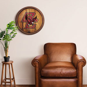 Boston College Eagles: Weathered "Faux" Barrel Top Sign - The Fan-Brand
