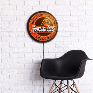 Bowling Green Falcons: Round Slimline Lighted Wall Sign - The Fan-Brand