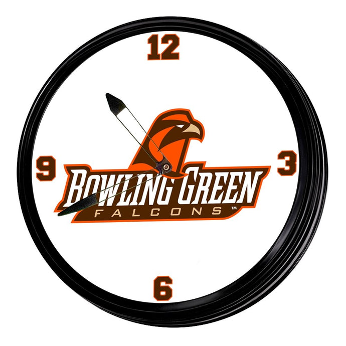 Bowling Green Falcons: Wordmark - Retro Lighted Wall Clock - The Fan-Brand