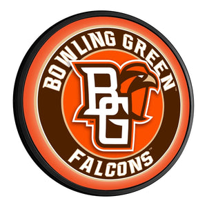 Bowling Green Falcons: Wordmark - Round Slimline Lighted Wall Sign - The Fan-Brand