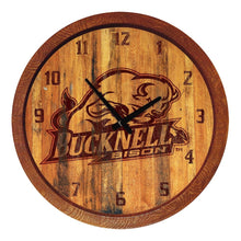 Load image into Gallery viewer, Bucknell Bison: Branded &quot;Faux&quot; Barrel Top Wall Clock - The Fan-Brand