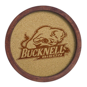 Bucknell Bison: "Faux" Barrel Framed Cork Board - The Fan-Brand