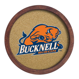 Bucknell Bison: "Faux" Barrel Framed Cork Board - The Fan-Brand