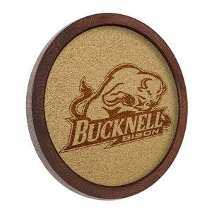 Bucknell Bison: "Faux" Barrel Framed Cork Board - The Fan-Brand