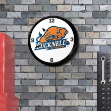 Load image into Gallery viewer, Bucknell Bison: Retro Lighted Wall Clock - The Fan-Brand