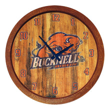 Load image into Gallery viewer, Bucknell Bison: Weathered &quot;Faux&quot; Barrel Top Wall Clock - The Fan-Brand