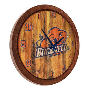 Bucknell Bison: Weathered "Faux" Barrel Top Wall Clock - The Fan-Brand