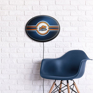 Bucknell Bisons: Oval Slimline Lighted Wall Sign - The Fan-Brand