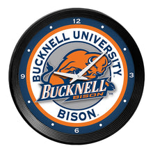 Load image into Gallery viewer, Bucknell Bisons: Ribbed Frame Wall Clock - The Fan-Brand