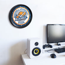 Load image into Gallery viewer, Bucknell Bisons: Ribbed Frame Wall Clock - The Fan-Brand