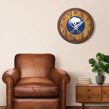 Load image into Gallery viewer, Buffalo Sabres: &quot;Faux&quot; Barrel Top Wall Clock - The Fan-Brand