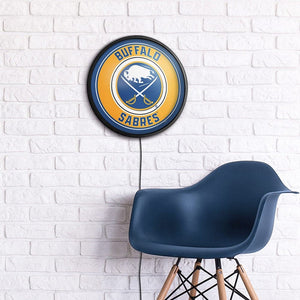 Buffalo Sabres: Round Slimline Lighted Wall Sign - The Fan-Brand