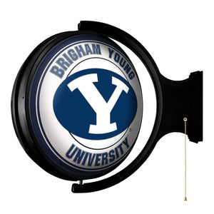 BYU Cougars: Original Round Rotating Lighted Wall Sign - The Fan-Brand