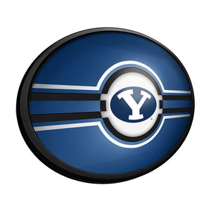 BYU Cougars: Oval Slimline Lighted Wall Sign - The Fan-Brand