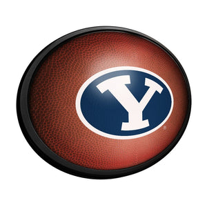 BYU Cougars: Pigskin - Oval Slimline Lighted Wall Sign - The Fan-Brand