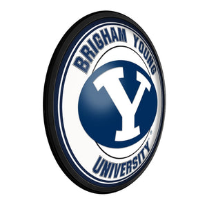 BYU Cougars: Round Slimline Lighted Wall Sign - The Fan-Brand