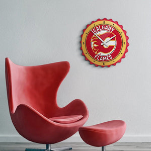 Calgary Flames: Bottle Cap Wall Clock - The Fan-Brand