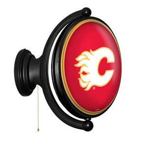 Calgary Flames: Original Oval Rotating Lighted Wall Sign - The Fan-Brand