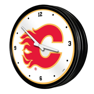 Calgary Flames: Retro Lighted Wall Clock - The Fan-Brand