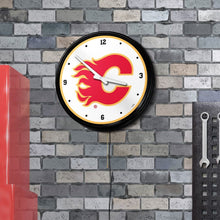 Load image into Gallery viewer, Calgary Flames: Retro Lighted Wall Clock - The Fan-Brand