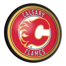 Load image into Gallery viewer, Calgary Flames: Round Slimline Lighted Wall Sign - The Fan-Brand