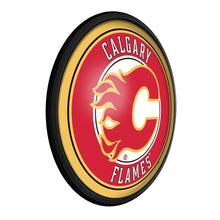 Load image into Gallery viewer, Calgary Flames: Round Slimline Lighted Wall Sign - The Fan-Brand