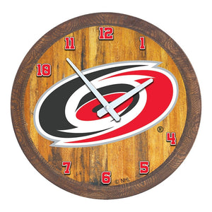 Carolina Hurricanes: "Faux" Barrel Top Wall Clock - The Fan-Brand