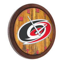 Load image into Gallery viewer, Carolina Hurricanes: &quot;Faux&quot; Barrel Top Wall Clock - The Fan-Brand
