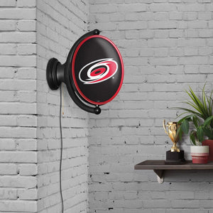 Carolina Hurricanes: Original Oval Rotating Lighted Wall Sign - The Fan-Brand