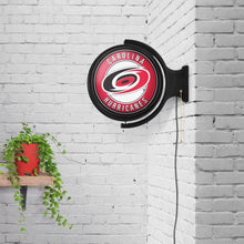 Load image into Gallery viewer, Carolina Hurricanes: Original Round Rotating Lighted Wall Sign - The Fan-Brand