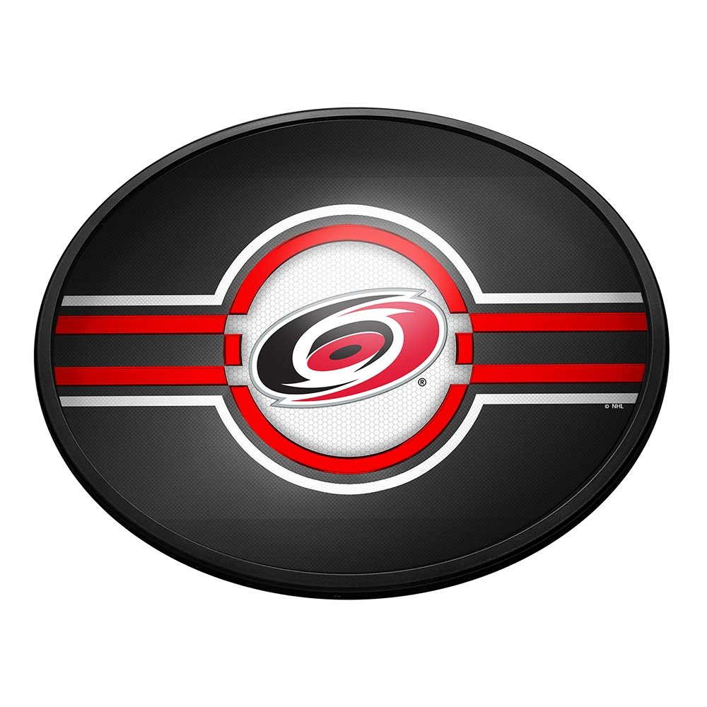 Carolina Hurricanes: Oval Slimline Lighted Wall Sign - The Fan-Brand