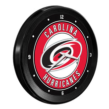 Load image into Gallery viewer, Carolina Hurricanes: Ribbed Frame Wall Clock - The Fan-Brand